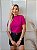 TSHIRT FEMININA ALGODÃO GOLA ALTA  PINK - Imagem 2