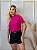 TSHIRT FEMININA ALGODÃO GOLA ALTA  PINK - Imagem 3