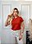 TSHIRT FEMININA ALGODÃO LUXO PEROLAS COLAR TERRA COTA - Imagem 2