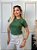 TSHIRT FEMININA ALGODÃO LUXO PEROLAS COLAR VERDE MILITAR - Imagem 2