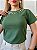 TSHIRT FEMININA ALGODÃO LUXO PEROLAS COLAR VERDE MILITAR - Imagem 1
