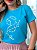 TSHIRT FEMININA ALGODÃO SANTA PEROLAS AZUL - Imagem 1