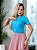 TSHIRT FEMININA ALGODÃO SANTA PEROLAS AZUL - Imagem 2
