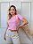TSHIRT FEMININA ALGODÃO COM ELASTANO LISTRADA  ROSA BEBÊ - Imagem 3