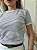 TSHIRT FEMININA ALGODÃO COM ELASTANO LISTRADA BRANCA - Imagem 1