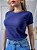 TSHIRT FEMININA ALGODÃO  LISA AZUL MARINHO - Imagem 1