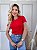 TSHIRT FEMININA ALGODÃO  LISA VERMELHA - Imagem 1