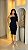 VESTIDO RIBANA CANELADA MIDI PRETO - Imagem 1
