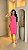 VESTIDO RIBANA CANELADA MIDI COM FENDA ROSA CHICLETE - Imagem 1