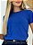 TSHIRT FEMININA ALGODÃO  LISA  AZUL BIC - Imagem 1