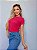 TSHIRT FEMININA ALGODÃO LUXO PEROLAS COLAR PINK - Imagem 2