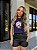 TSHIRT FEMININA ALGODÃO BATOM E ROSA / AZUL MARINHO - Imagem 2