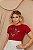 TSHIRT FEMININA ALGODÃO 3 BORBOLETAS / VERMELHA - Imagem 3