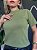 TSHIRT FEMININA ALGODÃO GOLA ALTA  VERDE MUSGO - Imagem 1