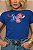 TSHIRT FEMININA ALGODÃO STITCH E ANGEL / AZUL BIC - Imagem 1