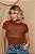 TSHIRT FEMININA ALGODÃO BOHO CHIC / TERRA COTA - Imagem 2