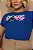 TSHIRT FEMININA ALGODÃO LOVE STITCH / AZUL BIC - Imagem 1