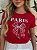 TSHIRT FEMININA ALGODÃO LAÇO PARIS / VERMELHA - Imagem 1