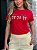 TSHIRT FEMININA ALGODÃO 3 LAÇOS / VERMELHA - Imagem 1