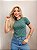 TSHIRT FEMININA ALGODÃO LISTRADA VERDE BANDEIRA - Imagem 4