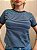 TSHIRT FEMININA ALGODÃO LISTRADA AZUL MARINHO - Imagem 1
