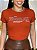 TSHIRT FEMININA ALGODÃO CHOCOLATE / TERRA COTA - Imagem 1
