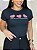 TSHIRT FEMININA ALGODÃO CORAÇÃO XADREZ / PRETA - Imagem 1