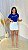 TSHIRT FEMININA ALGODÃO ETERNAMENTE GRATA / AZUL BIC - Imagem 3
