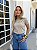TSHIRT FEMININA ALGODÃO  BORDADA NA LATERAL  RAMOS  / NUDE - Imagem 2