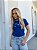 TSHIRT FEMININA ALGODÃO  TOTAL FLORZINHAS / AZUL BIC - Imagem 3