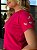 TSHIRT FEMININA ALGODÃO BORDADA NA MANGA 3 FLORZINHAS / PINK - Imagem 1