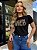 TSHIRT FEMININA ALGODÃO BORN WILD ONCINHA / PRETA - Imagem 3