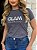 TSHIRT FEMININA ALGODÃO GLAM FASHION / CINZA CHUMBO - Imagem 1