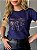 TSHIRT FEMININA ALGODÃO MEIGA IGUAL COICE DE MULA / AZUL MARINHO - Imagem 1