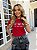 TSHIRT FEMININA ALGODÃO 3 CORAÇÕES COM STRASS / VERMELHA - Imagem 2