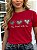 TSHIRT FEMININA ALGODÃO 3 CORAÇÕES COM STRASS / VERMELHA - Imagem 1