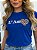 TSHIRT FEMININA ALGODÃO LA'AMOR ONCINHA / AZUL BIC - Imagem 1