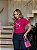 TSHIRT FEMININA ALGODÃO XADREZ FLORES / PINK - Imagem 2