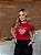 TSHIRT FEMININA ALGODÃO CORAÇÃO PONTOS DE LUZ / VERMELHO - Imagem 3