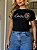TSHIRT FEMININA ALGODÃO  LOVE COM APLICAÇÃO / PRETA - Imagem 1