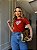 TSHIRT FEMININA ALGODÃO  CORAÇÃO FLORZINHAS / TERRA COTA - Imagem 2