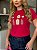 TSHIRT FEMININA ALGODÃO 3 FLORES JARRINHOS / PINK - Imagem 1