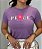 TSHIRT FEMININA ALGODÃO PEACE COM APLICAÇÃO / LILAS - Imagem 1