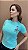 TSHIRT FEMININA ALGODÃO CANDY BORDADO RAMO NA LATERAL / VERDE AGUA - Imagem 2