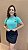 TSHIRT FEMININA ALGODÃO CANDY BORDADO RAMO NA LATERAL / VERDE AGUA - Imagem 3