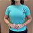 TSHIRT FEMININA ALGODÃO CANDY BORDADO RAMO NA LATERAL / VERDE AGUA - Imagem 1