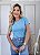 TSHIRT FEMININA ALGODÃO  LISA AZUL BEBE - Imagem 2