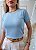 TSHIRT FEMININA ALGODÃO  LISA AZUL BEBE - Imagem 1