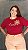 TSHIRT PLUS SIZE FEMININA LOVE APLICAÇÃO / VERMELHA - Imagem 1