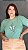 TSHIRT PLUS SIZE FEMININA BORBOLETAS RAMOS / VERDE MENTA - Imagem 1